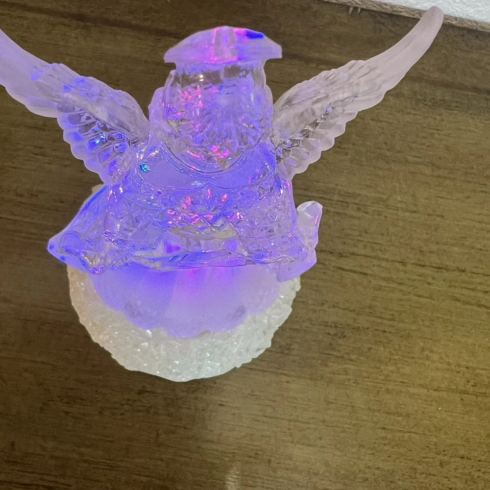 Christmas Angel Hard Plastic Rotating Colors 5.5